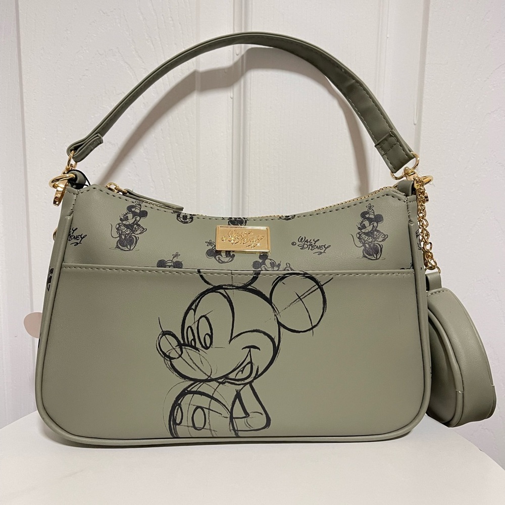 Disney : Mickey Mouse Green Crossbody Bag with Coin Purse | NWT